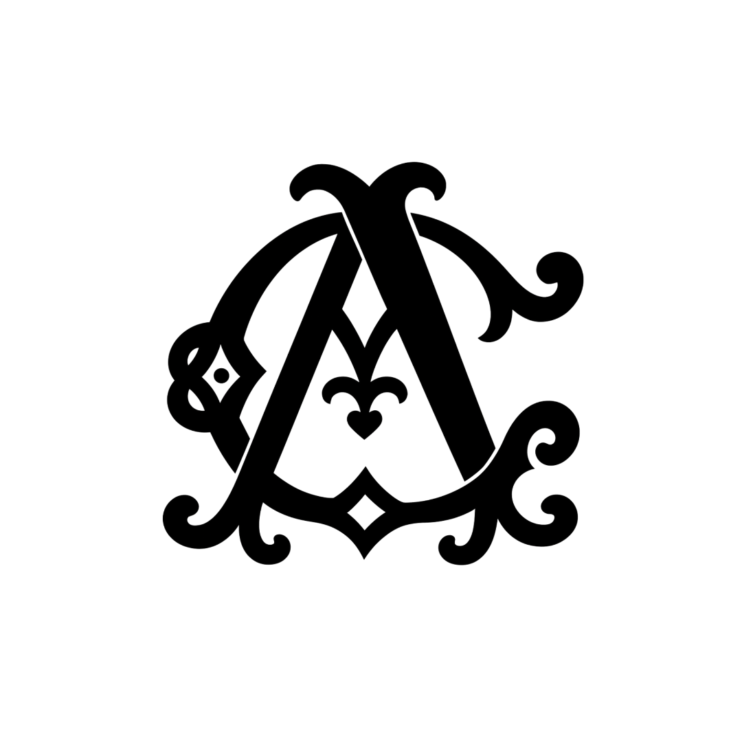 Agilis Cultus AC monogram with stylized A and C letters in minimal ornamental design